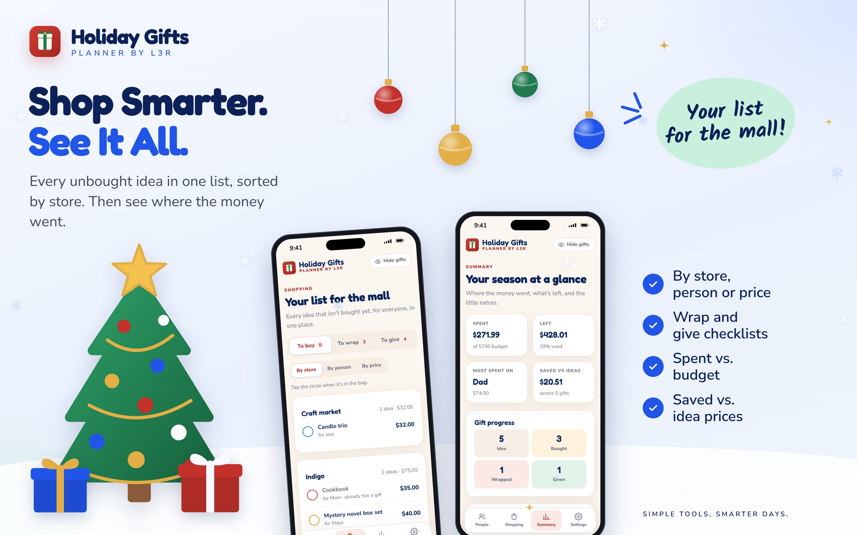 Holiday Gifts Planner, screen 5 of 7