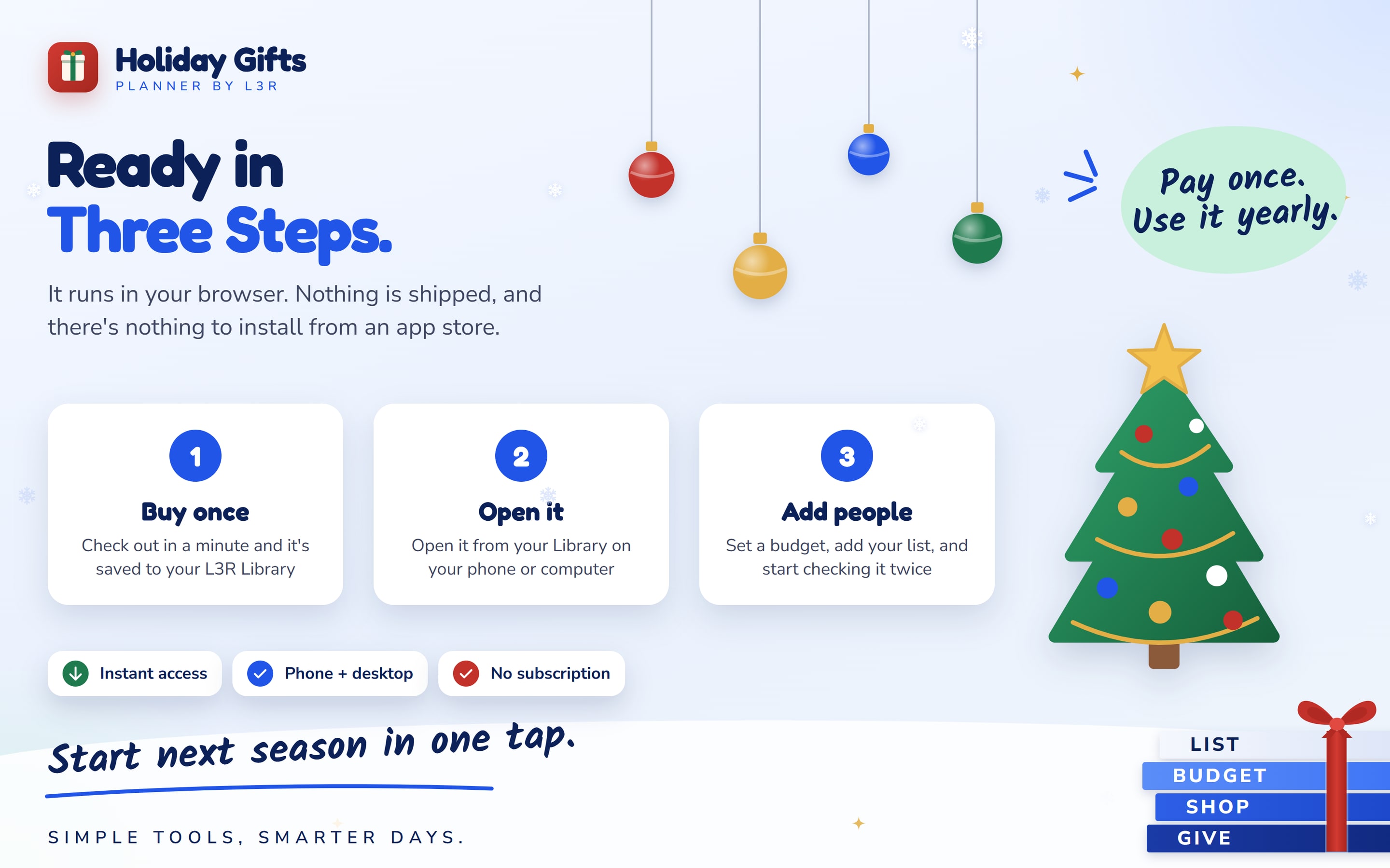 Holiday Gifts Planner, screen 7 of 7