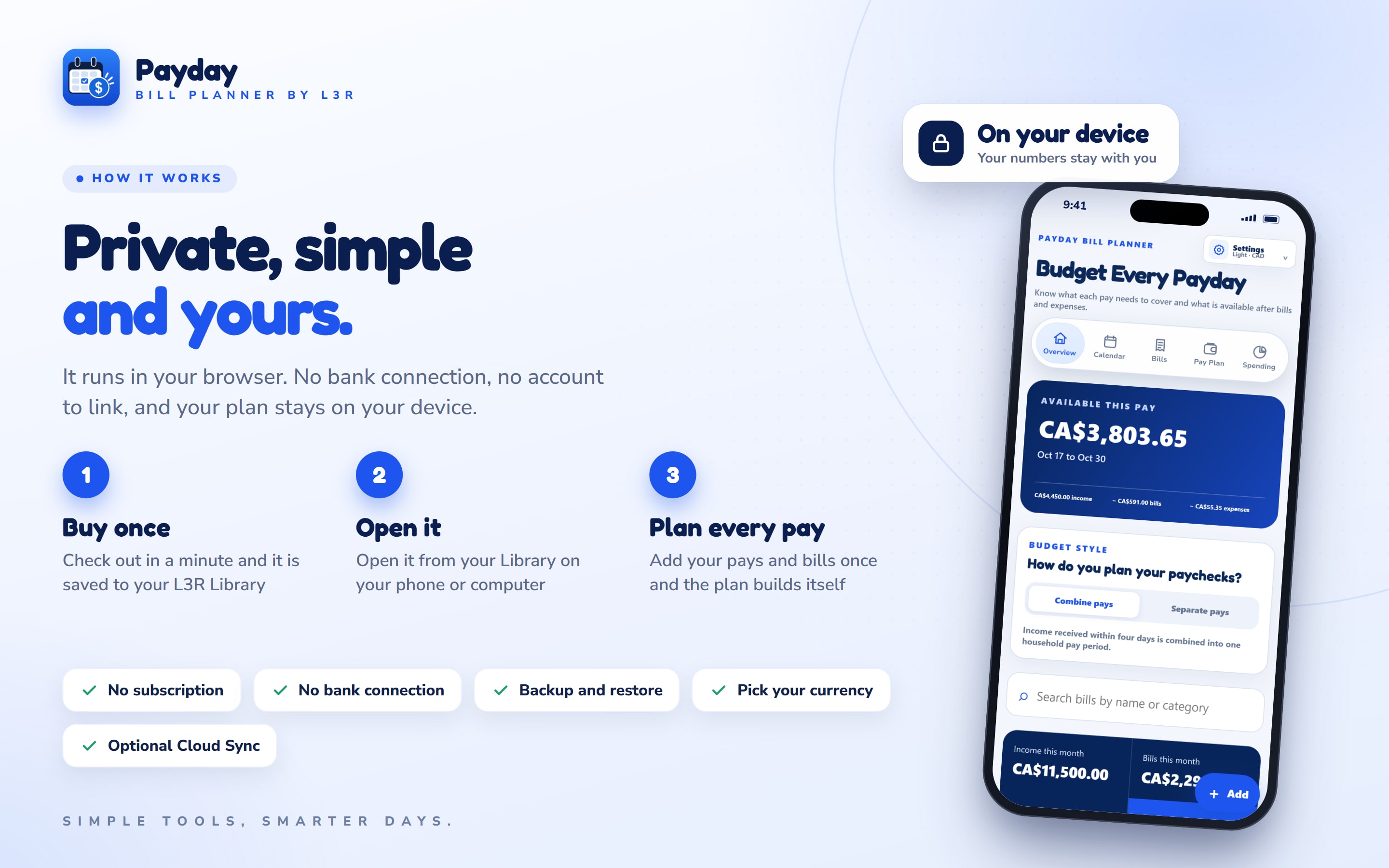 Payday Bill Planner, screen 9 of 9